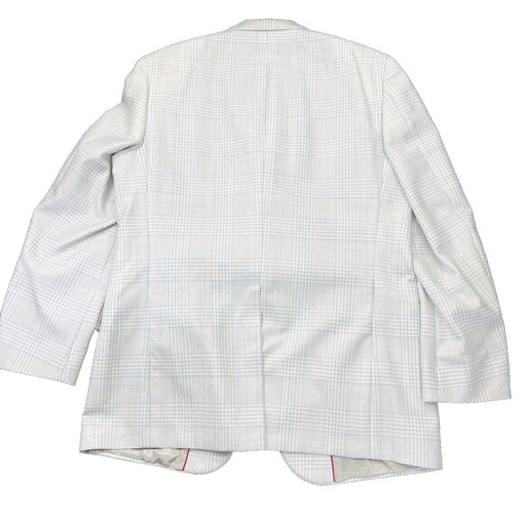 Jaymar Ruby Sport Coat Vintage Plaid White Blue 40 42 Preppy Academia 1980s Y2K - Picture 5 of 16